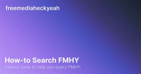 fmhy search|How.